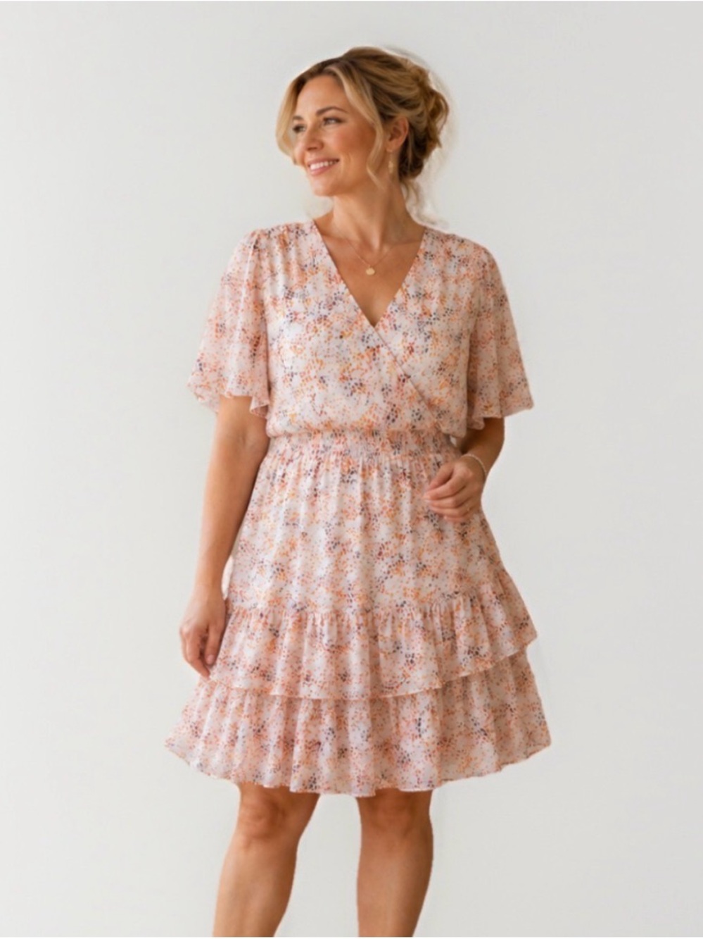 Laundry by Shelli Segal Floral Ruffle Dress Size US 16 / UK 20 Boho Cottagecore